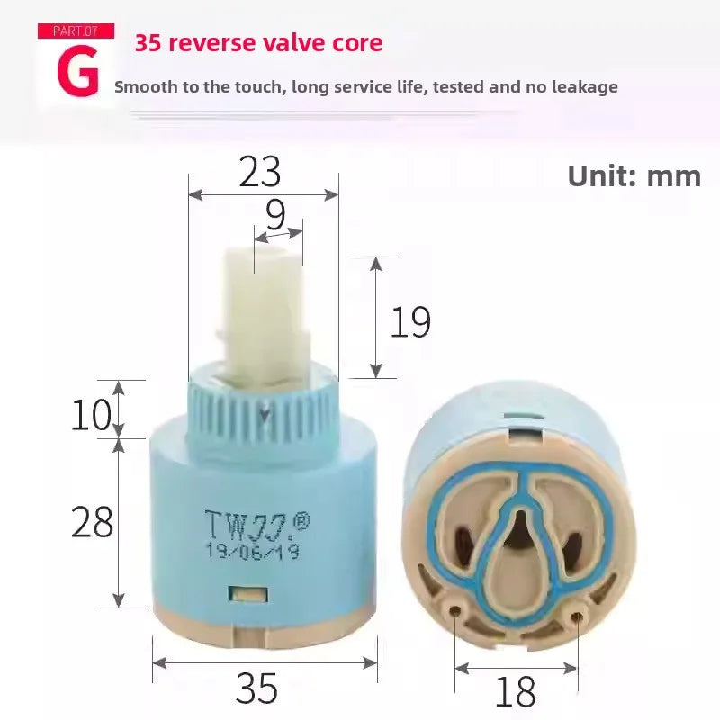 Ceramic Faucet Cartridge 25mm 35mm 40mm | Mixer Tap Valve