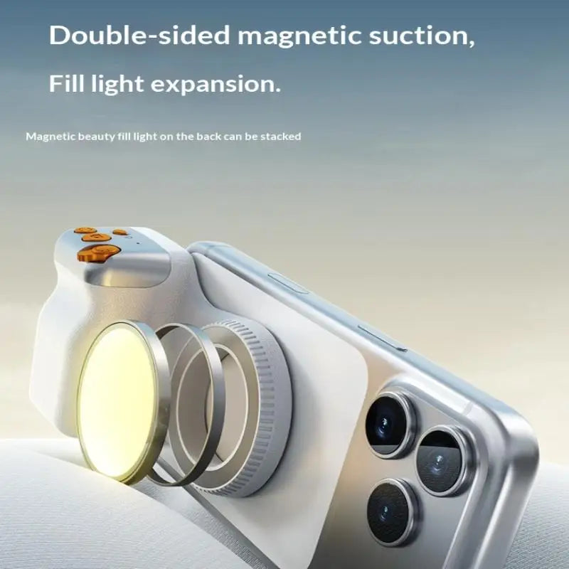 Magnetic Phone Camera Grip with Fill Light & Remote Shutter