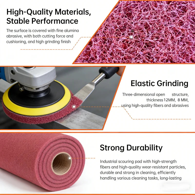 5M Stainless Steel Scouring Pad Roll – Metal & Wood Polishing
