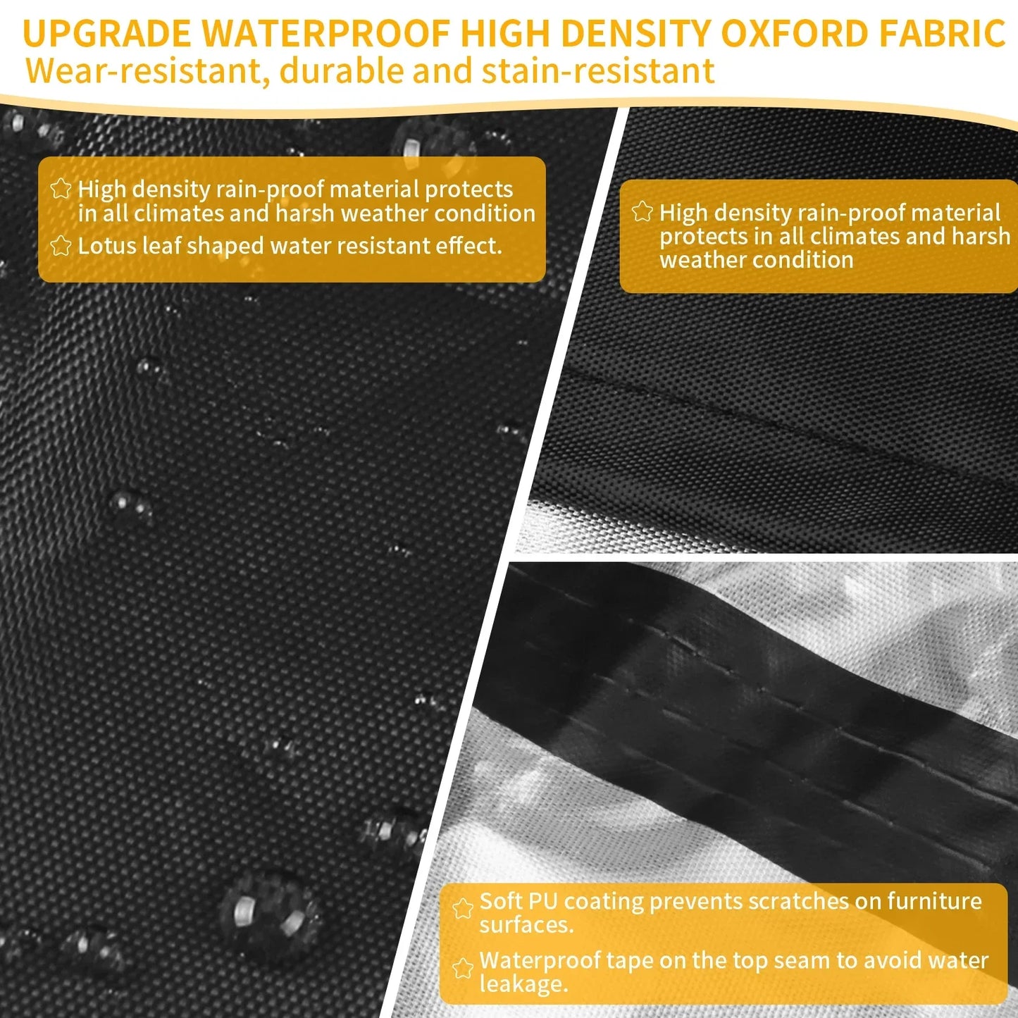 130-230cm Round Furniture Cover Outdoor 210D Waterproof Weatherproof Anti-UV Tear-Resistant Oxford Fabric Table Chairs Covers Peaceful Pleasures Health and Wellness
