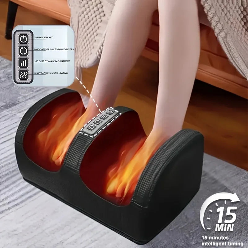 Heating and Kneading Foot Massager, Dual-Direction Kneading with 20 Massage Heads, Foot and Leg Massager, Constant Temperature Heating, Smart Timer, Plug and Play, Thanksgiving and Christmas Gift Peaceful Pleasures Health and Wellness