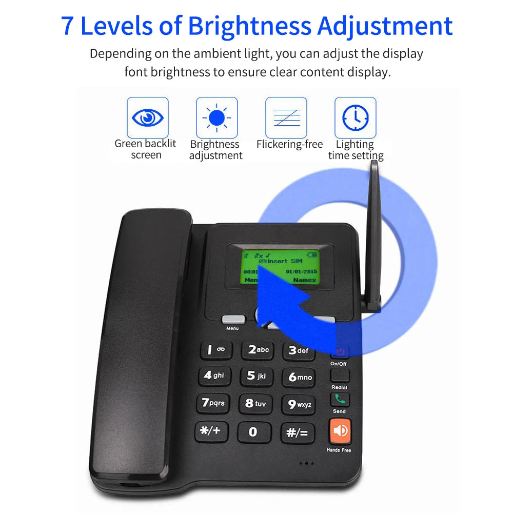 2G Fixed Wireless Desktop Phone | Dual SIM, Radio & Alarm