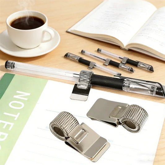 Spring Pen Clip for Notebook & Planner | 1/3/5 Pack Metal Notebook Pen Clip Peaceful Pleasures Health and Wellness 1pcs