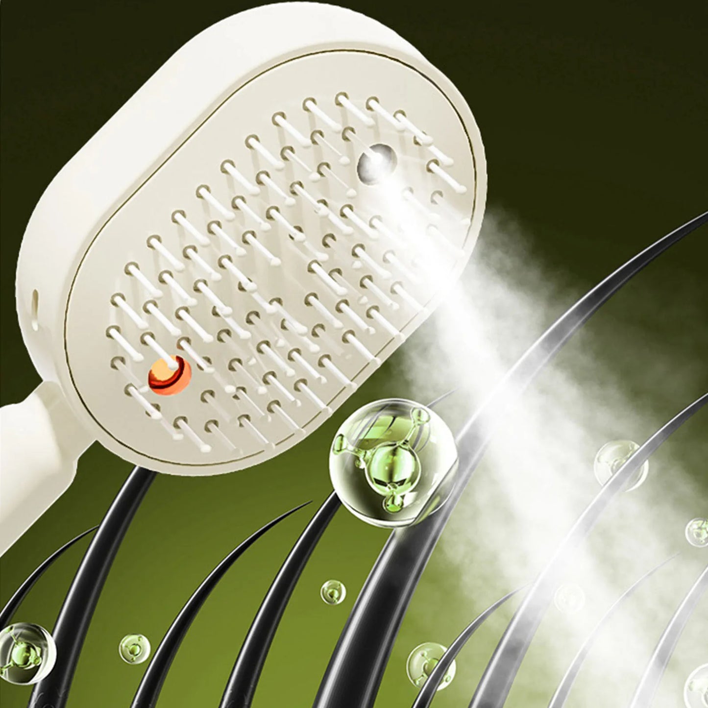 Electric Steam Brush with Water Spray Wet Electrics Hairbrush USB-C Charging for Detangling Smoothing Styling & Frizz Control Peaceful Pleasures Health and Wellness