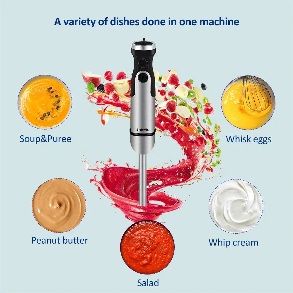 BioloMix HB-3302 1200W 5-in-1 Immersion Hand Blender | Mixer Peaceful Pleasures Health and Wellness