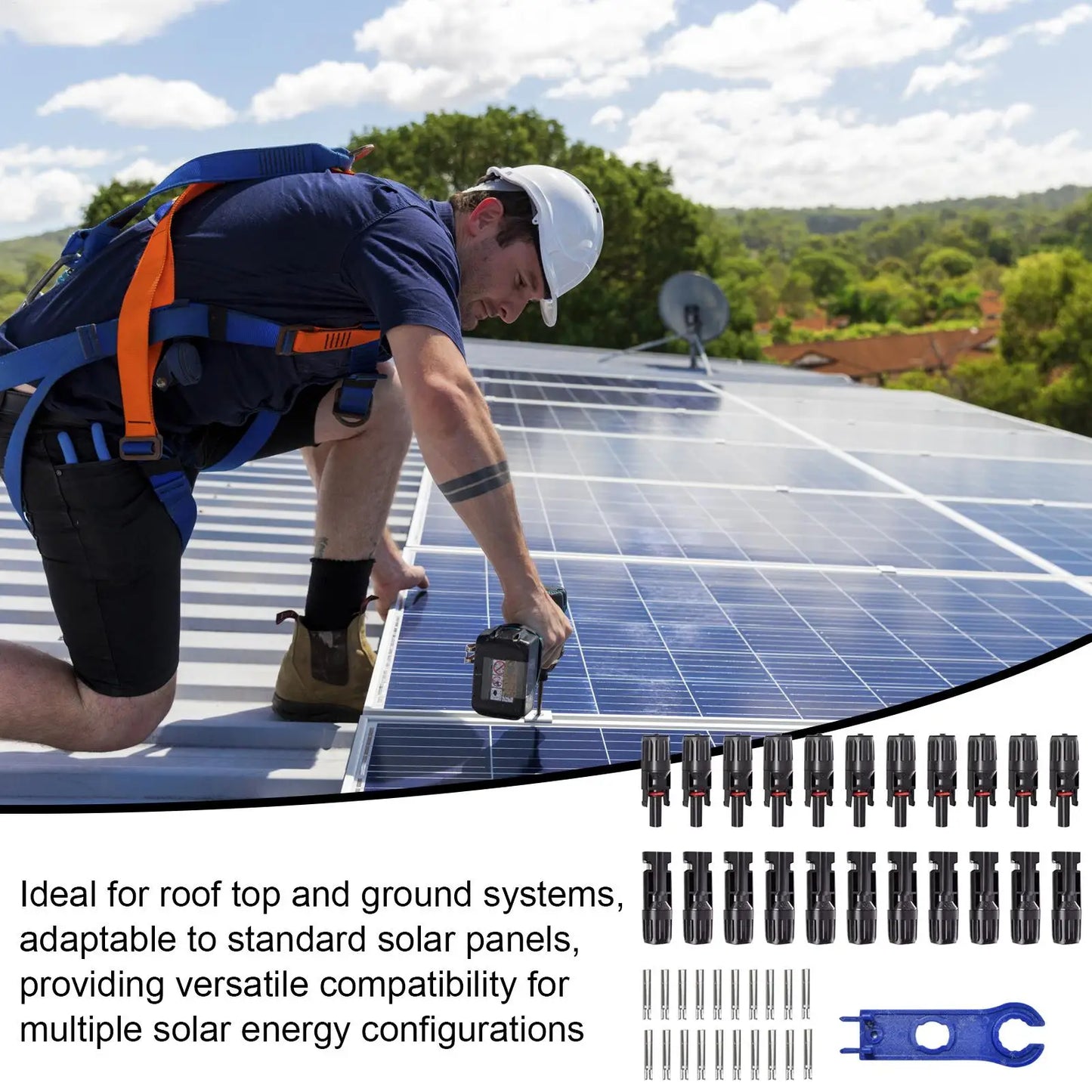 MC4 Solar Panel Connectors 10-Pair Waterproof Kit + Spanner Solar Cable Connectors Peaceful Pleasures Health and Wellness China Mainland