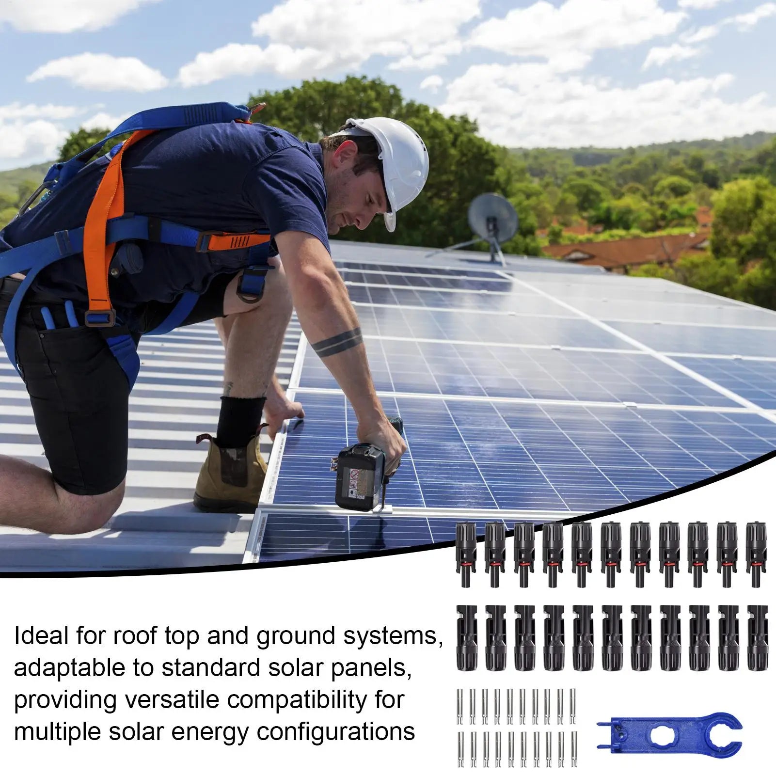 MC4 Solar Panel Connectors 10-Pair Waterproof Kit + Spanner Solar Cable Connectors Peaceful Pleasures Health and Wellness China Mainland