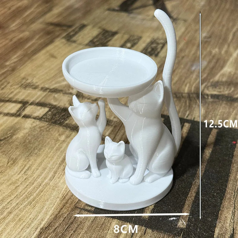 3D Printed Black Cat Storage Tray Set of 3 | Jewelry & Keys