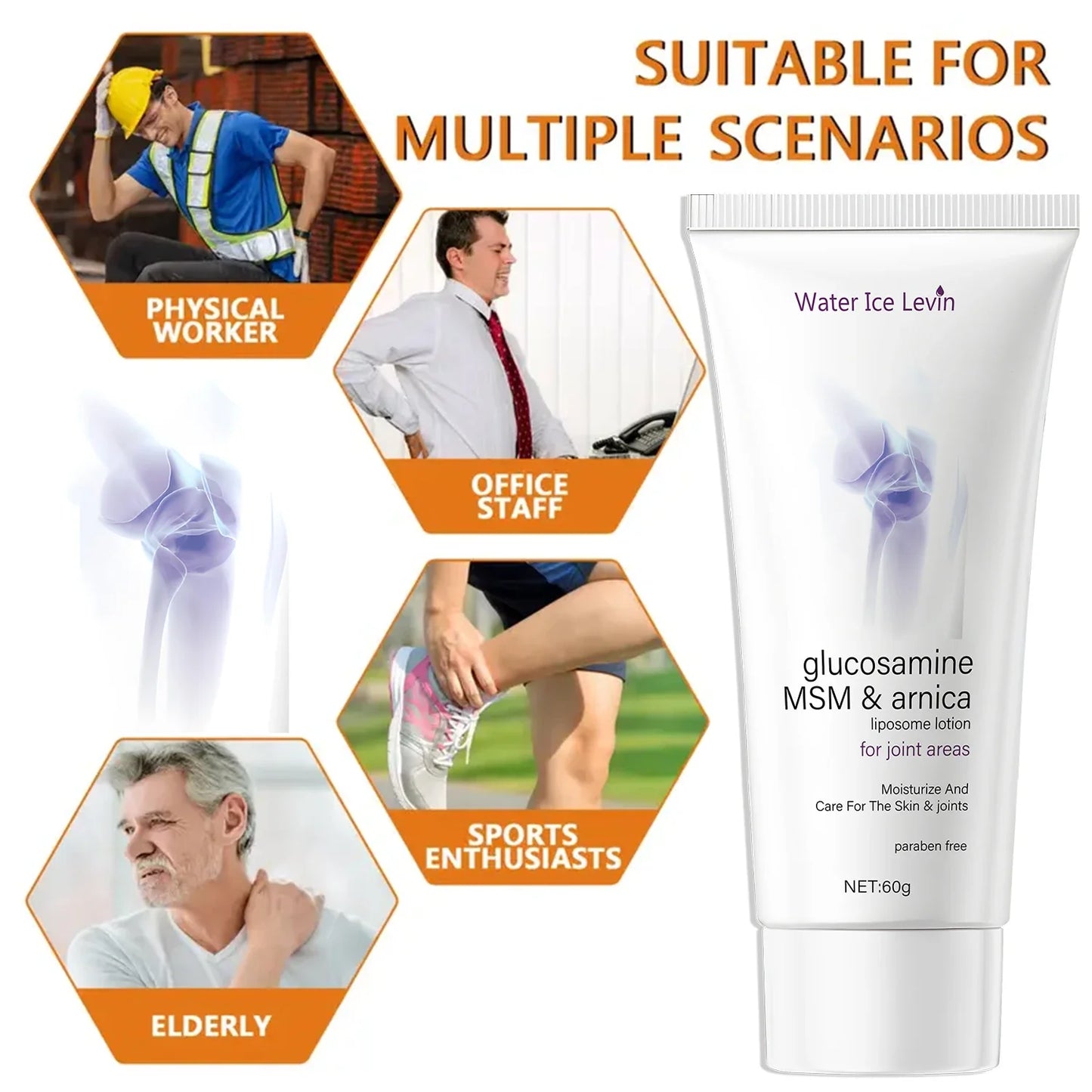 Glucosamine MSM & Arnica Liposome Cream – Paraben-Free 60g
