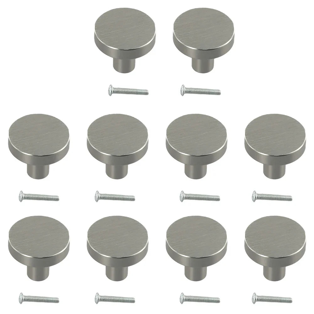 Round Cabinet Knobs | Space Aluminum Single Hole Handles 4/10 Pack