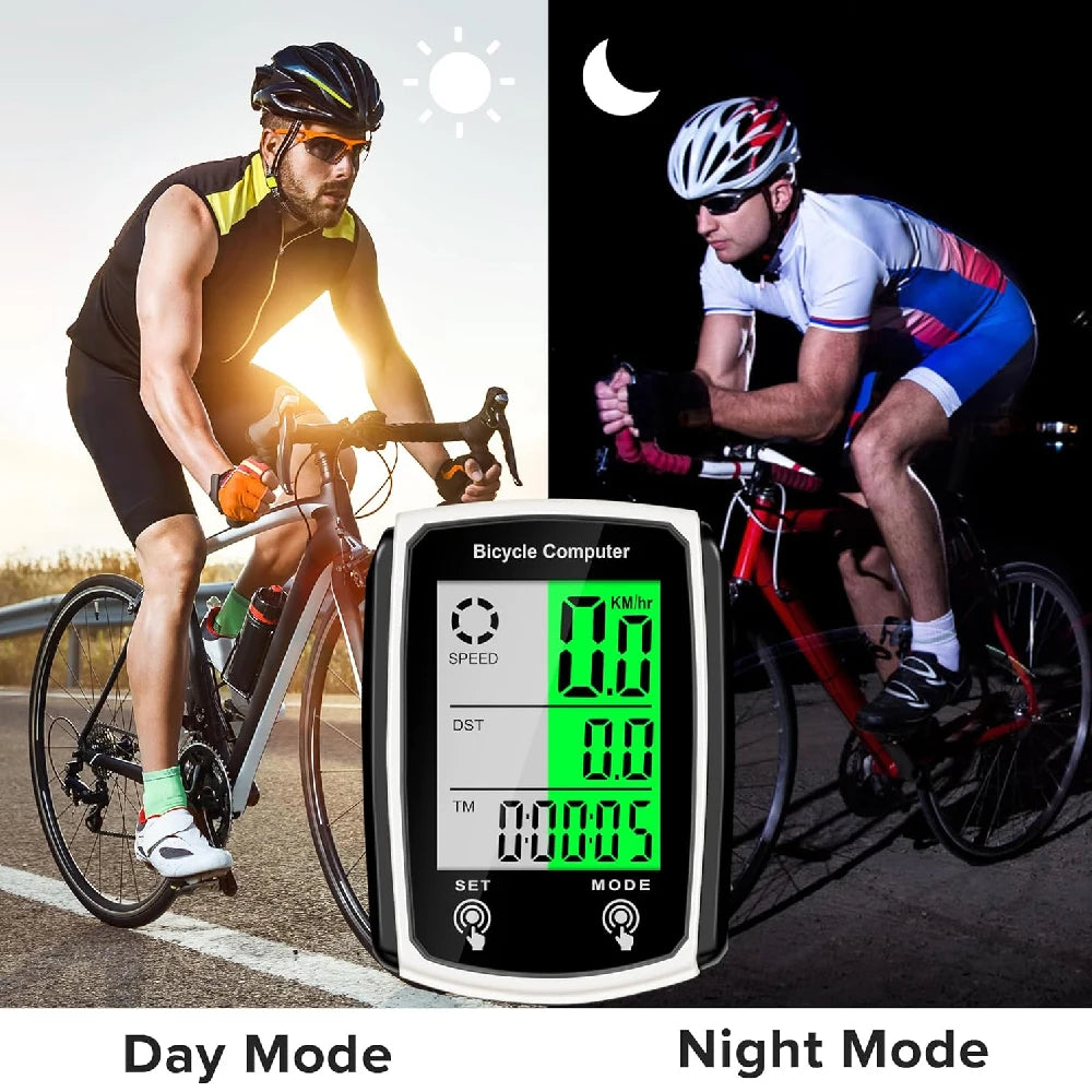 1PCS Bike Computer Wired, Waterproof Bicycle Odometer MPH/KM/H, Touch Sensor Switch Big Digital LCD, Automatic Wake-up for Bike Peaceful Pleasures Health and Wellness