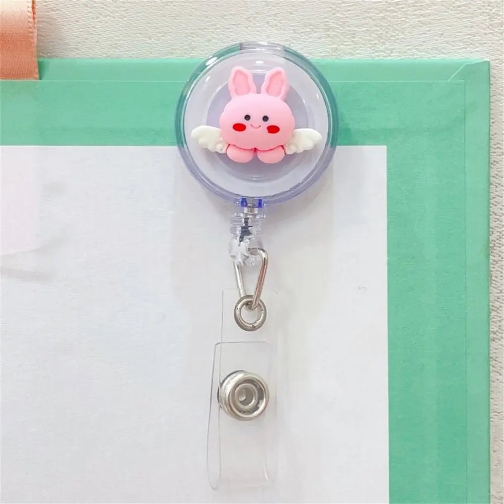 Cute ABS Card Holder Name Tag Nurse Doctor Cartoon ID Card Clips Retractable Badge Reel Badge Holder Name Card Holder Peaceful Pleasures Health and Wellness 11