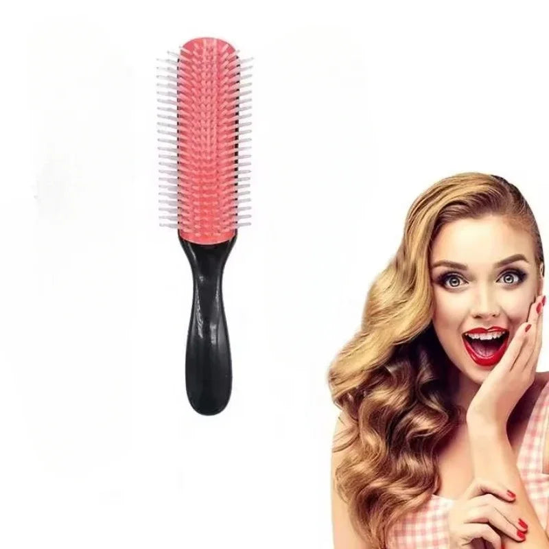 9-Rows Denman Brush Women Detangling Styling Hairbrush Scalp Massager Salon Hairdressing Straight Curly Wet Hair Comb Peaceful Pleasures Health and Wellness