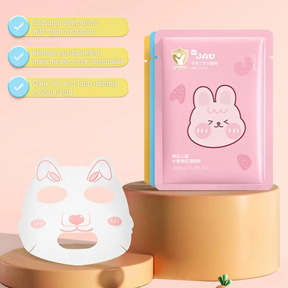 Cute Animal Cartoon Sheet Masks for Kids – 5pcs Gentle Moisturizing Spa Face Masks for Ages 3–15 Peaceful Pleasures Health and Wellness
