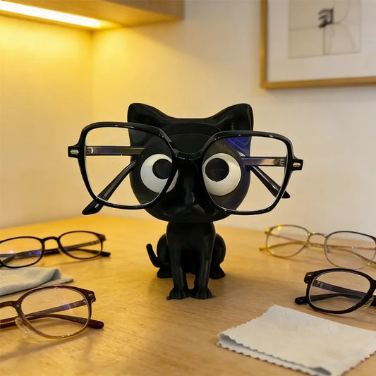 3D Printed Cat-Eye Glasses Stand | Sculptural Desk Eyeglass Holder Eyeglass Holder Stand Peaceful Pleasures Health and Wellness