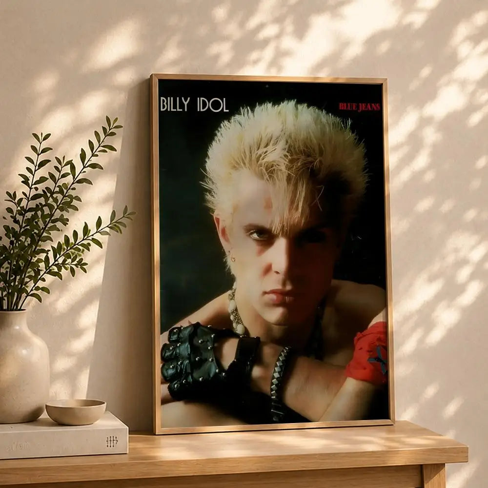 Singer B-Billy IdolS Poster HD Self Adhesive Waterproof Wall Art Ideal for Home Office Dorm Bedroom Great Gift Peaceful Pleasures Health and Wellness