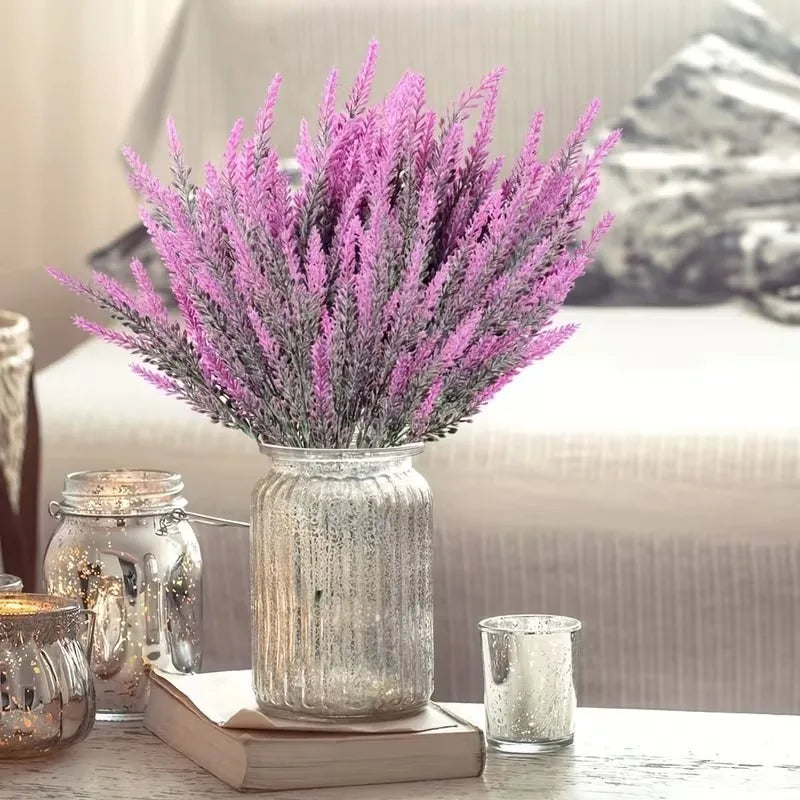38cm Artificial Lavender Bunch – Silk Fake Flowers for Home & Wedding