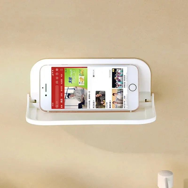 Folding Wall Mounted Shelf – Punch-Free Storage Rack & Holder