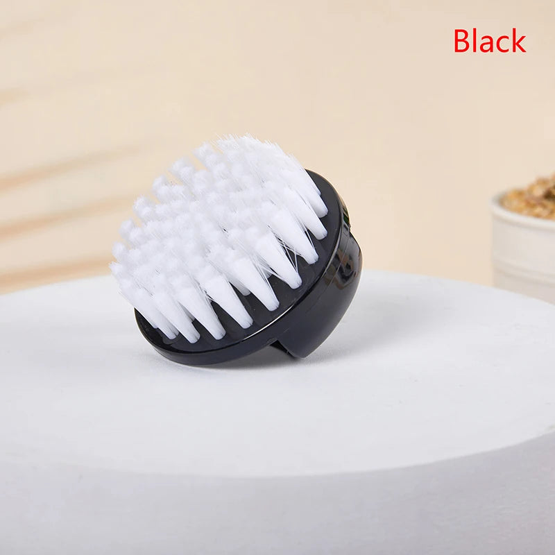 Nail Brush Nail Art Pedicure Soft Remove Dust Plastic Round Cleaning Scrubbing File Tools Black White Manicure Finger Care Salon Peaceful Pleasures Health and Wellness Black