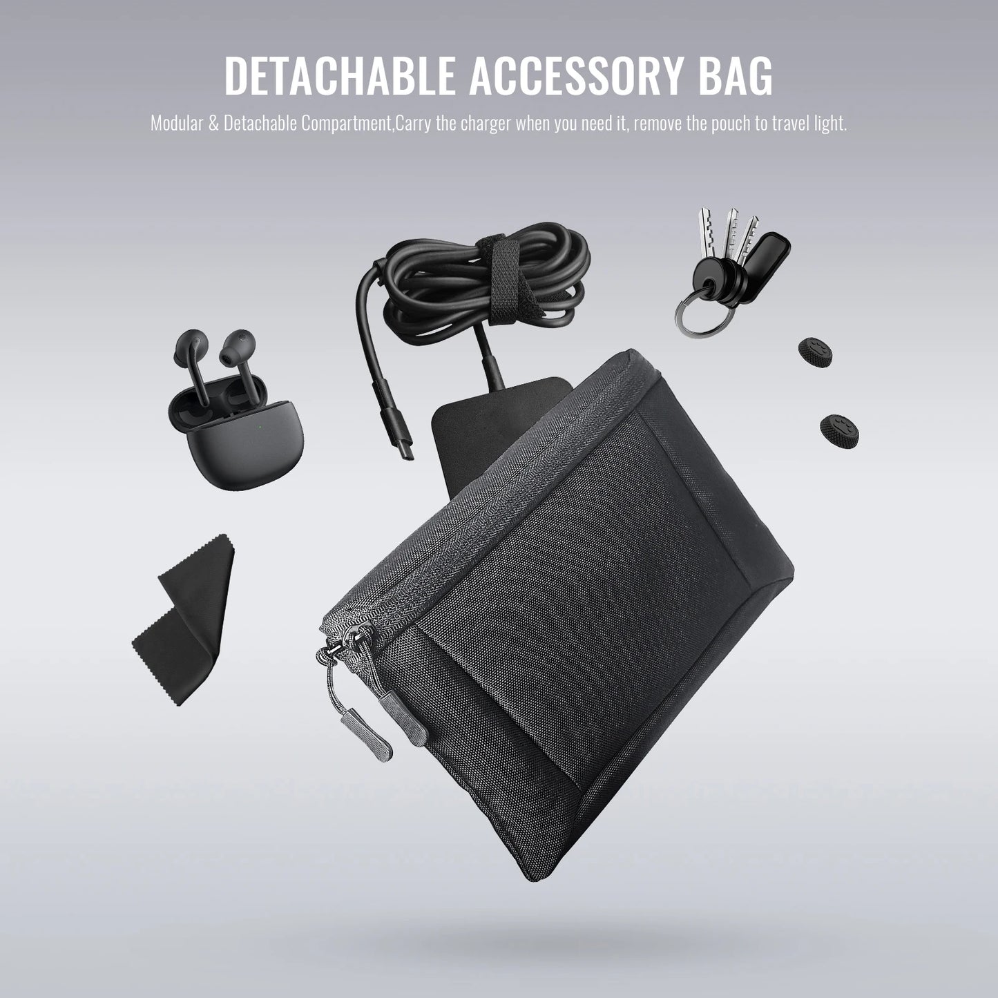2 In 1 Portable Anti-Drop Organizer Bag With A Detachable Accessory Pouch For ROG XBOX Ally/ROG XBOX Ally X Gaming Accessories Peaceful Pleasures Health and Wellness Default Title
