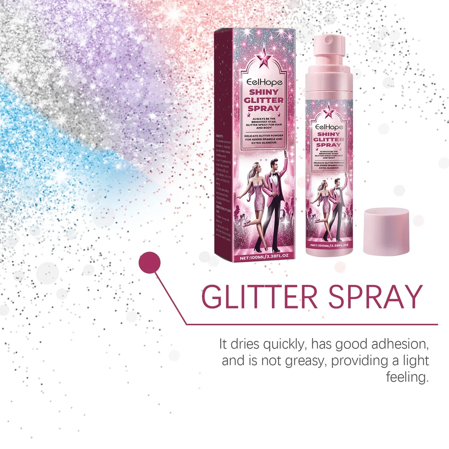 Eelhope Glitter Shimmer Spray – Face, Hair, Body & Clothes