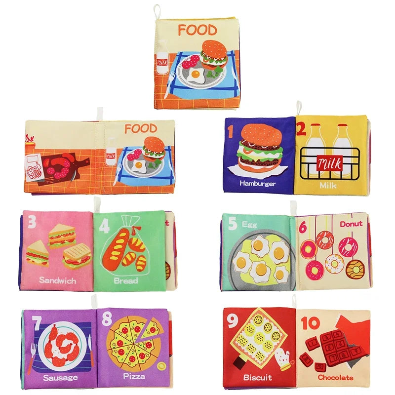 Baby Soft Cloth Books Rustle Sound Quiet Infant Early Learning