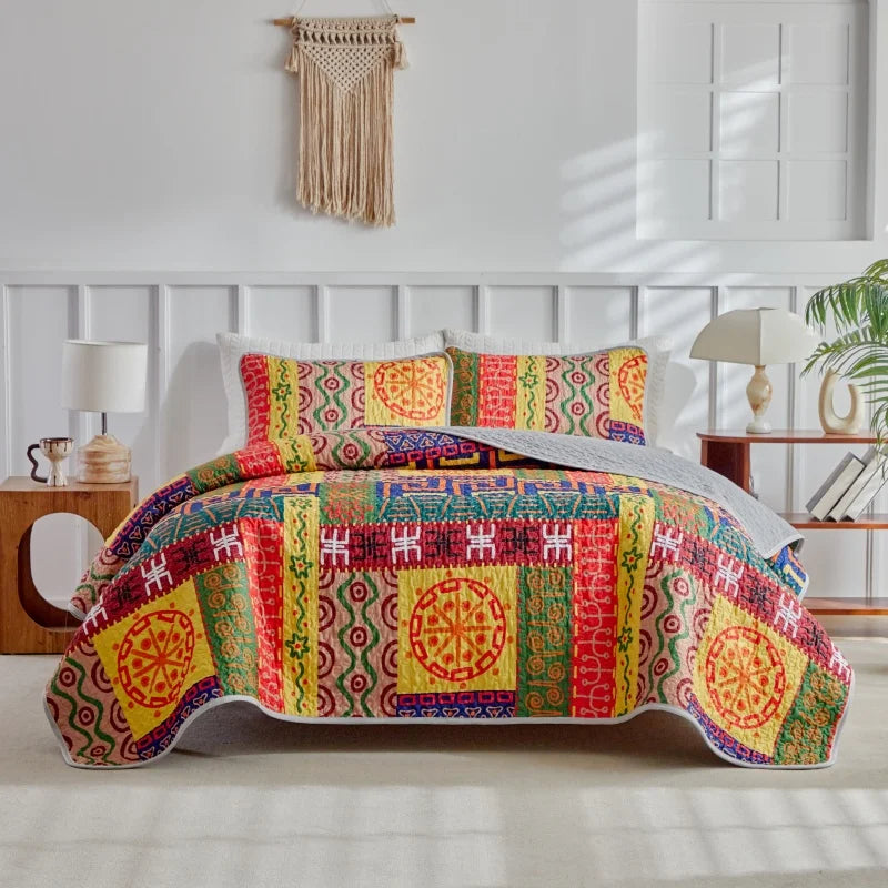 Oversized California King Quilt – Rustic Plaid Lightweight Bedspread