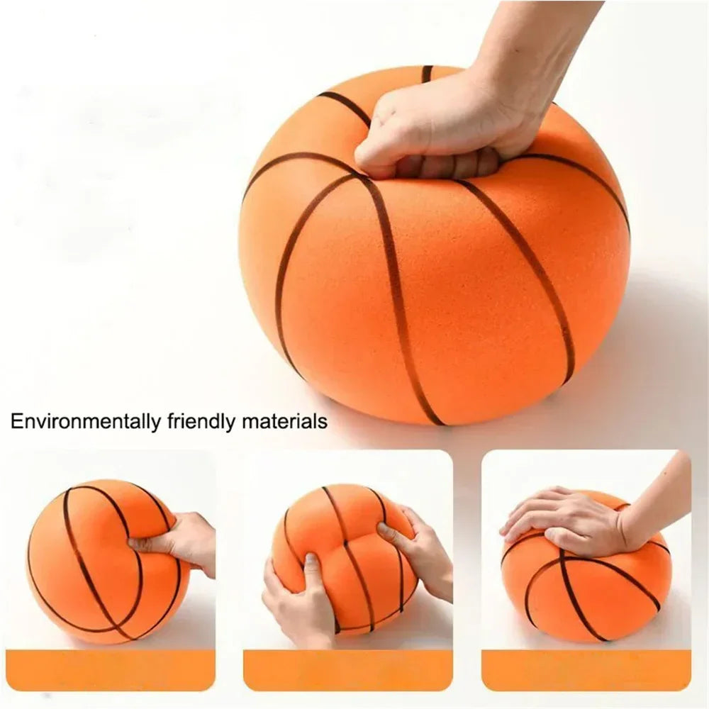 Kids Indoor Silent PU Foam Basketball – Mute Bounce Ball Peaceful Pleasures Health and Wellness