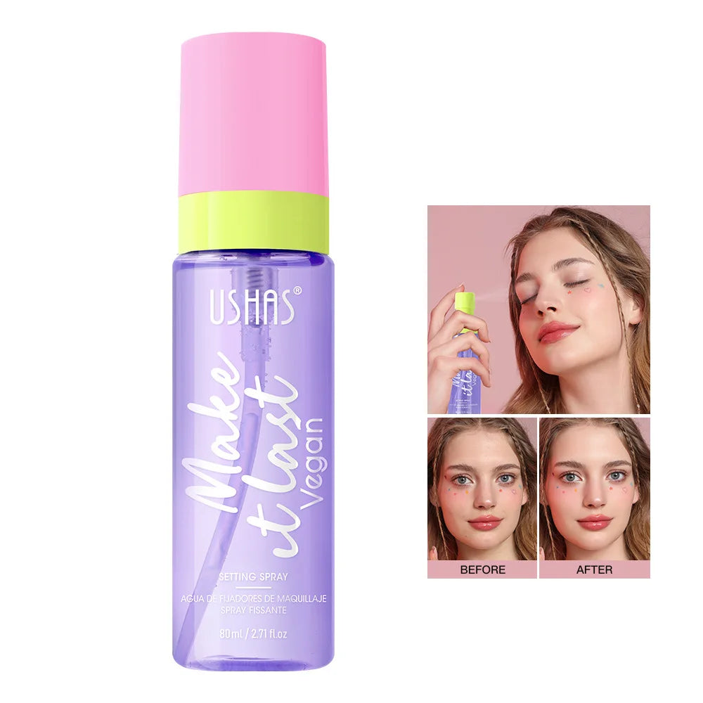 USHAS 80ml Oil Control Setting Spray – Waterproof Makeup Fixer