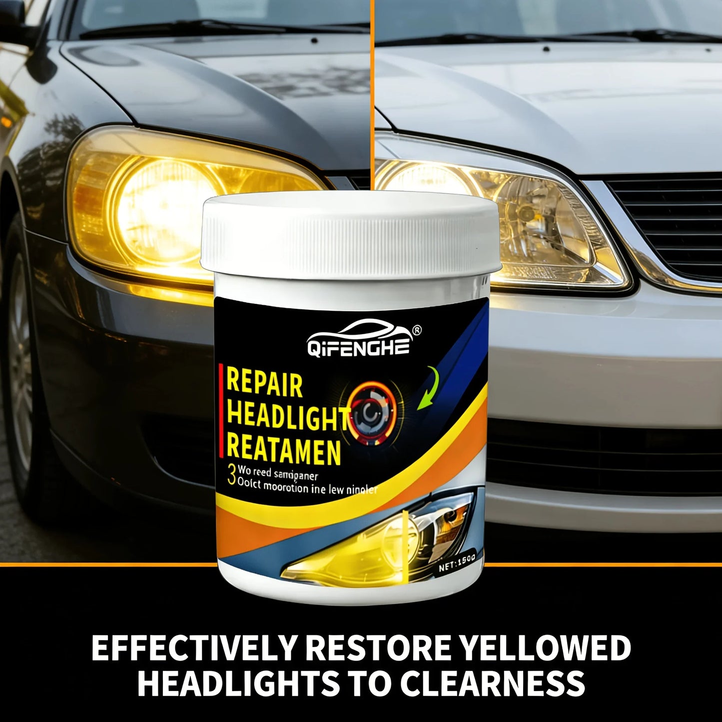 150g Car Headlight Restoration Wax – Remove Haze & Yellowing