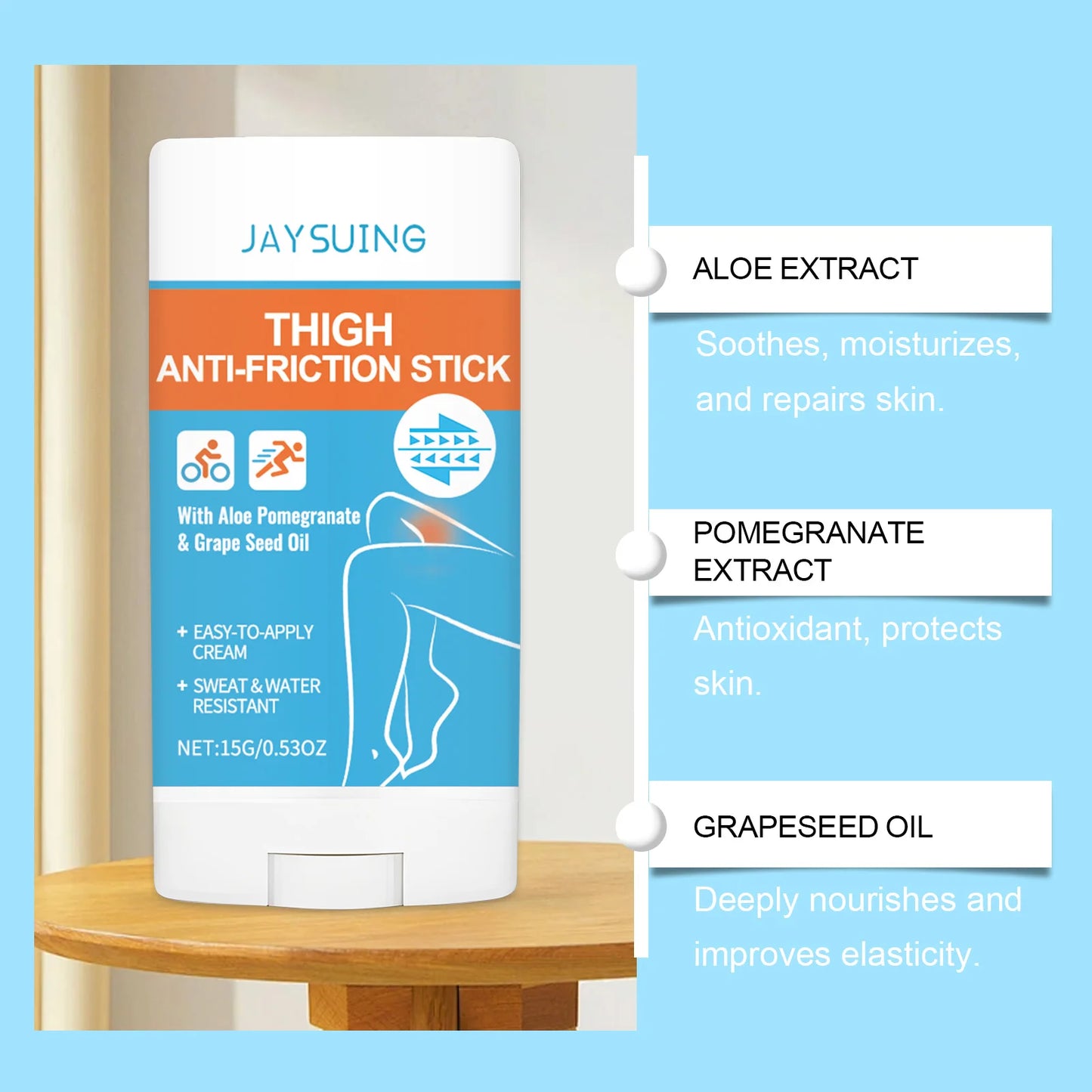 Jaysuing Anti-Friction Cream Stick | Thigh Chafe Guard 15g