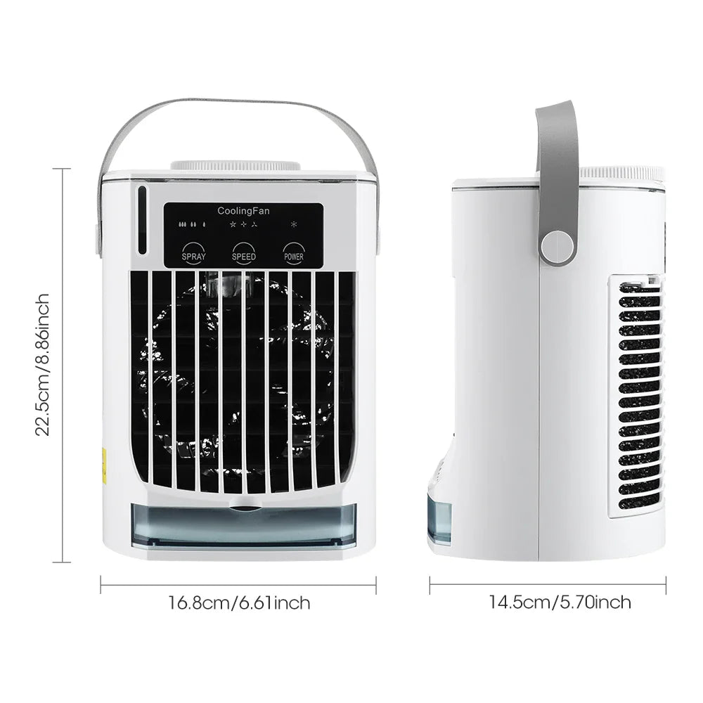 Portable USB Mist Fan 700ml | RGB Light, 3 Speeds & Timer