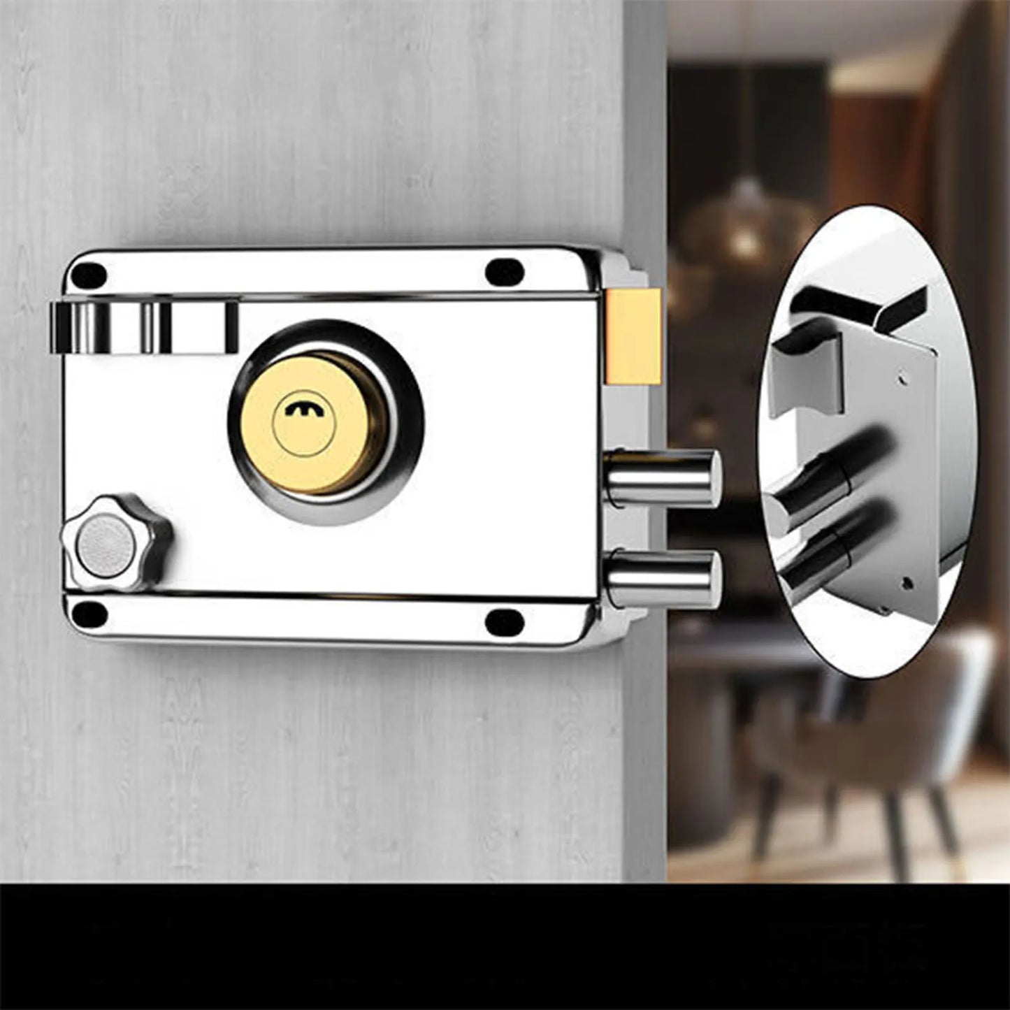 Exterior Gate Lock Stainless Steel Copper Lock Left Open with Security Prevent Theft Old Gate Lock Exterior Gate Lock Peaceful Pleasures Health and Wellness