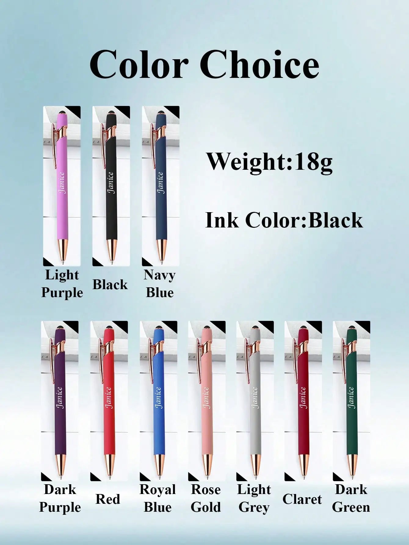 Custom Name Ballpoint Pen Personalized Engraved Stylus Soft Touch 10 Colors Gift For Coupes Teacher Student Back To School Peaceful Pleasures Health and Wellness