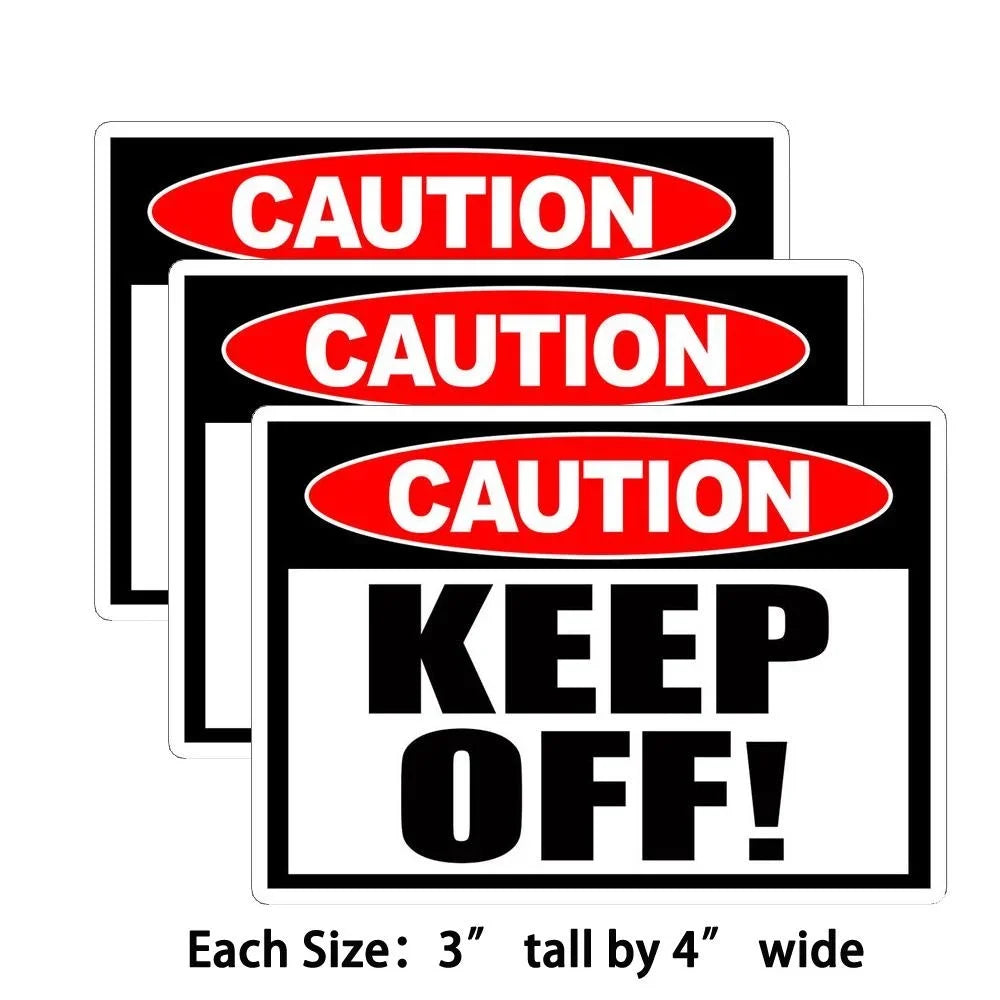 3X Keep Off Sticker Warning Attention Caution Safety Wall Door Window Decal Peaceful Pleasures Health and Wellness