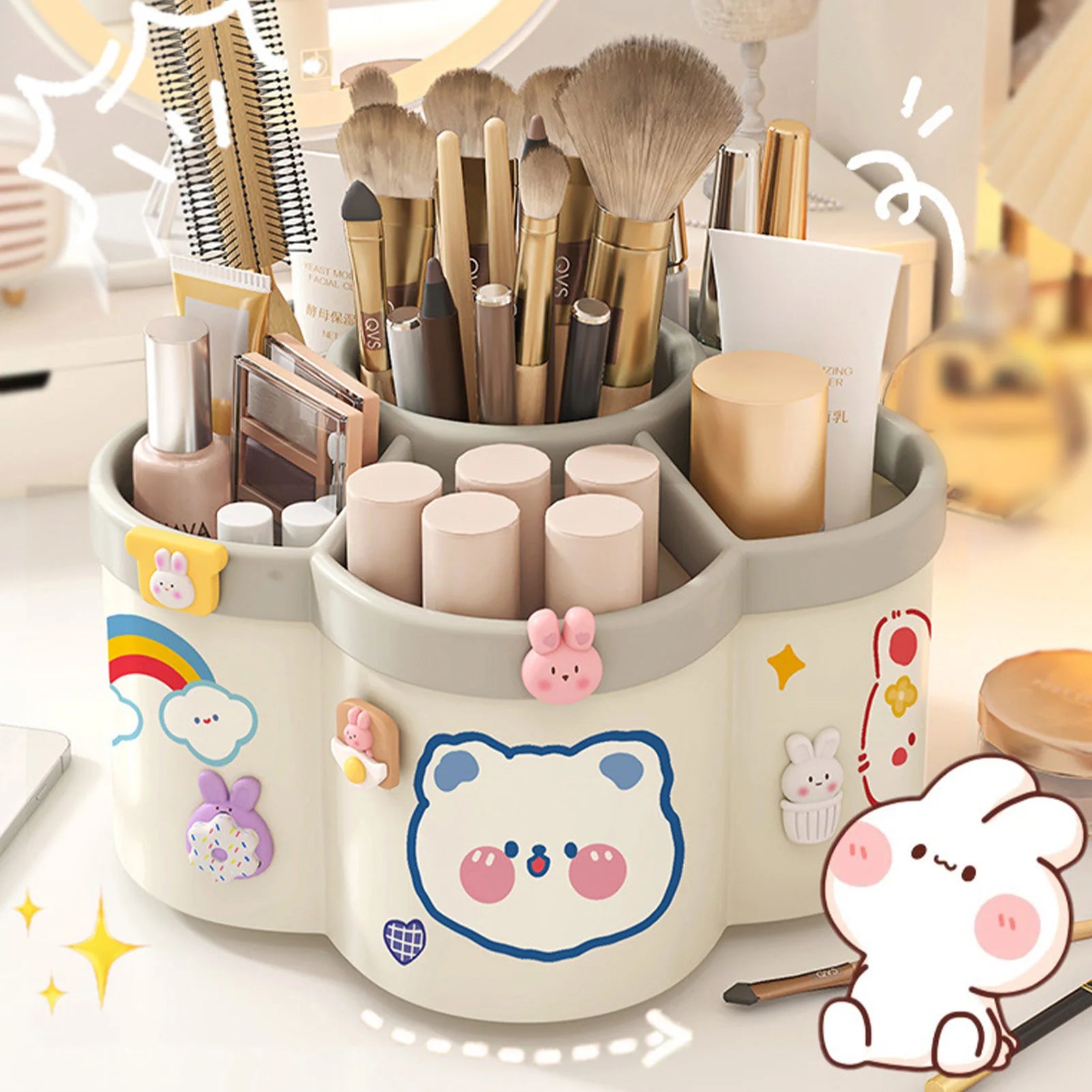 Desktop Rotating Stationery Pen Holder Smooth Edges Marker Pen Organizer Study Essentials Suitable for Elementary School Peaceful Pleasures Health and Wellness
