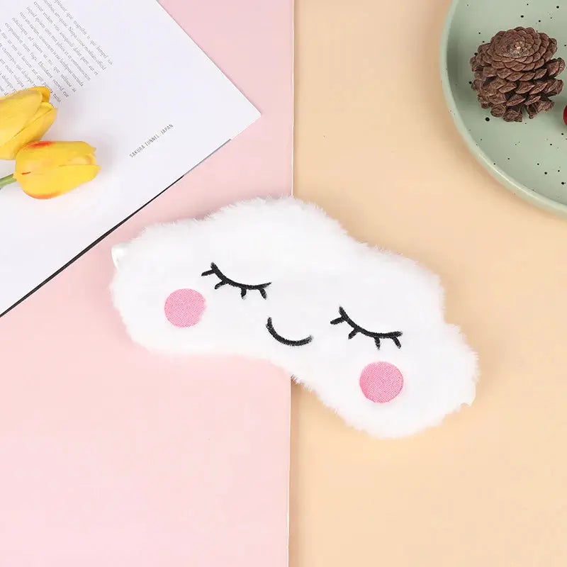 Grey Cat Eye Mask for Sleep and Travel Comfort Peaceful Pleasures Health and Wellness cloud
