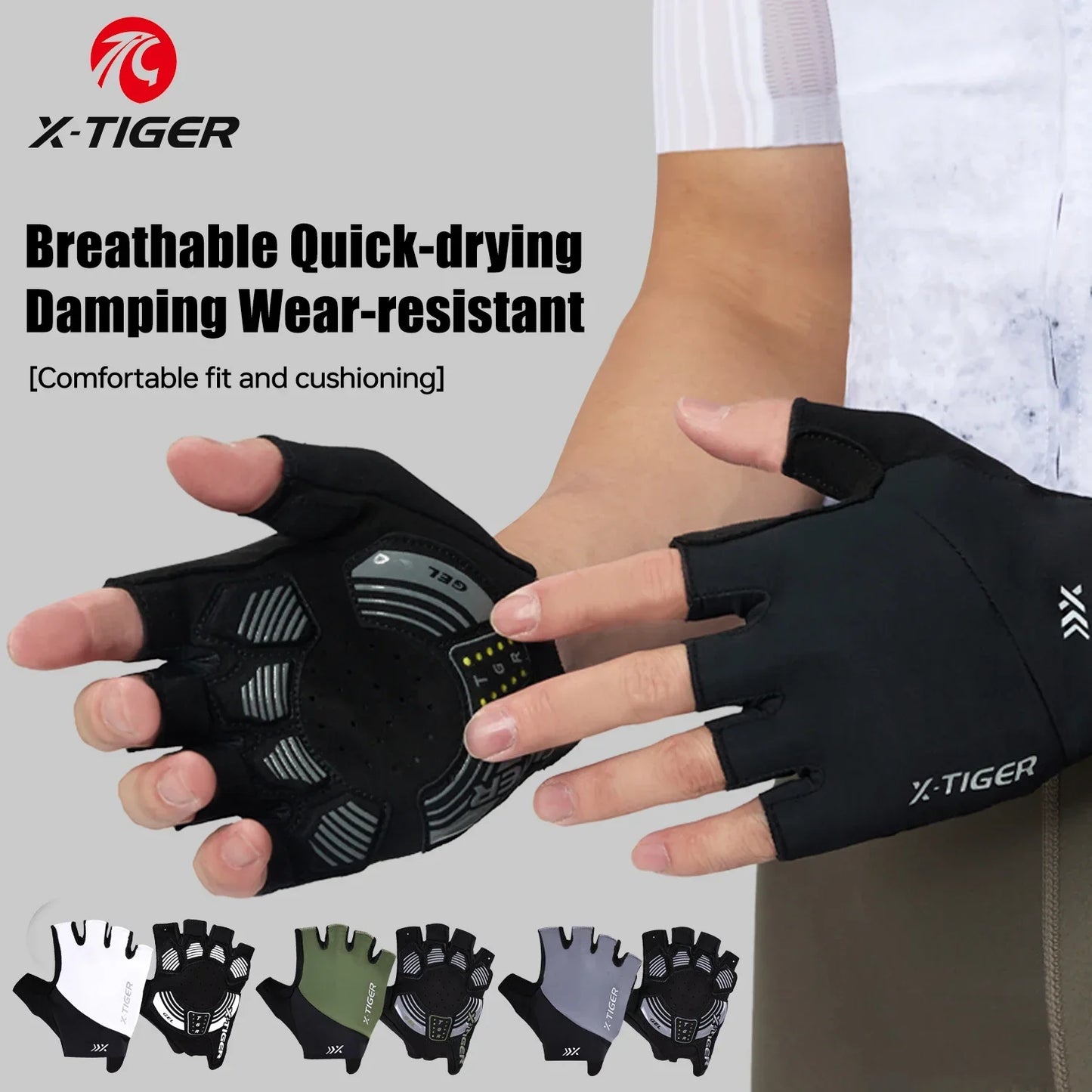X-TIGER Half Finger Cycling Gloves – MTB & Road Bike Unisex