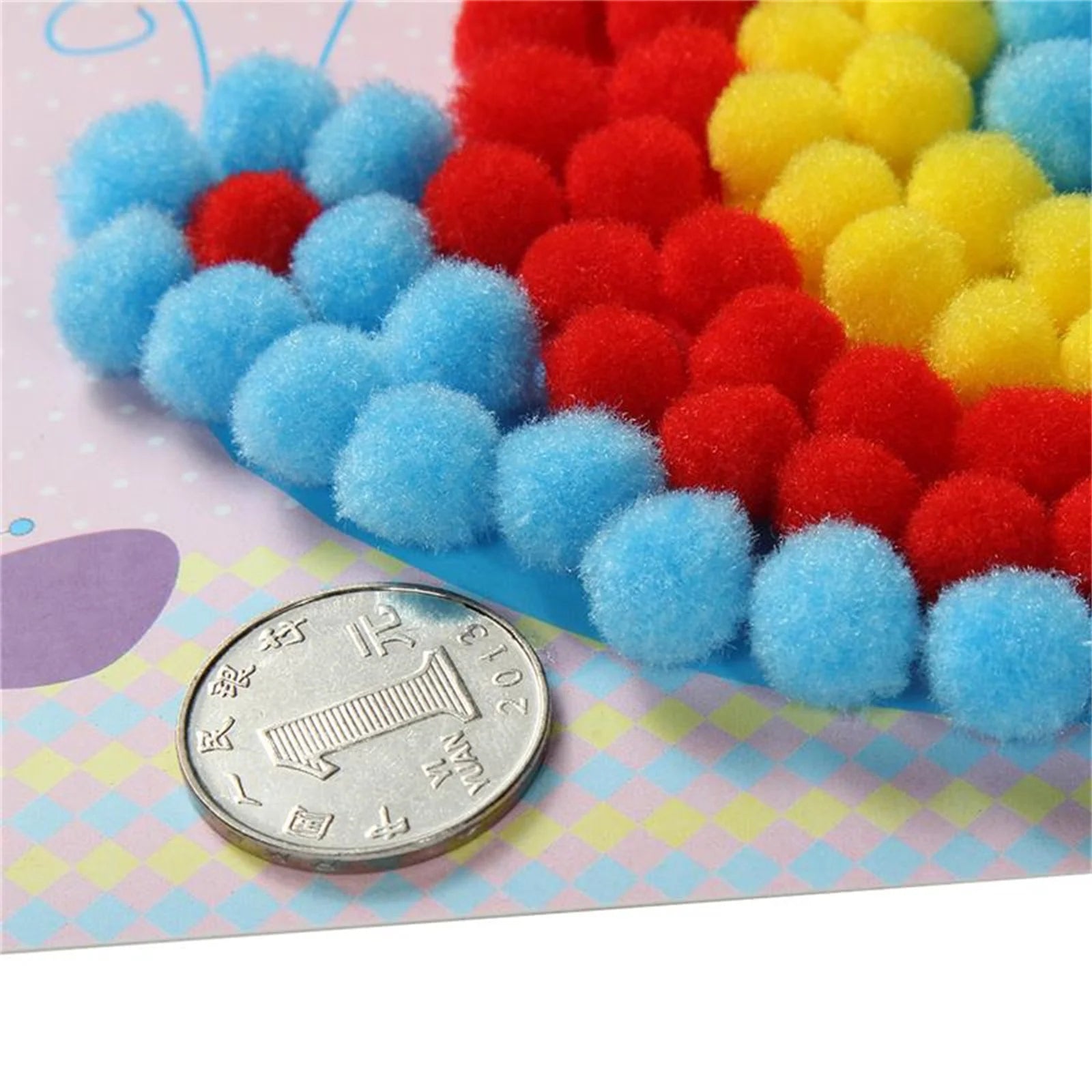 2 Pcs/Set Kids Plush Ball Painting Stickers Creative DIY Handmade Material Educational Toys Children Cartoon Puzzles Crafts Toy Peaceful Pleasures Health and Wellness
