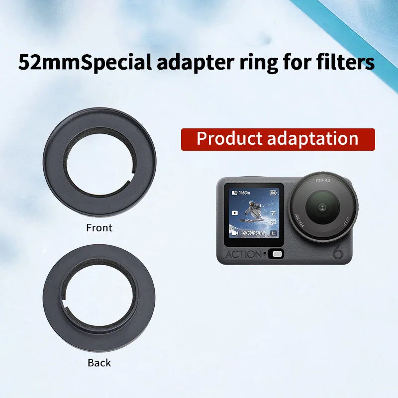 52mm ND & CPL Filter Kit for DJI Osmo Action 6 + Adapter Ring