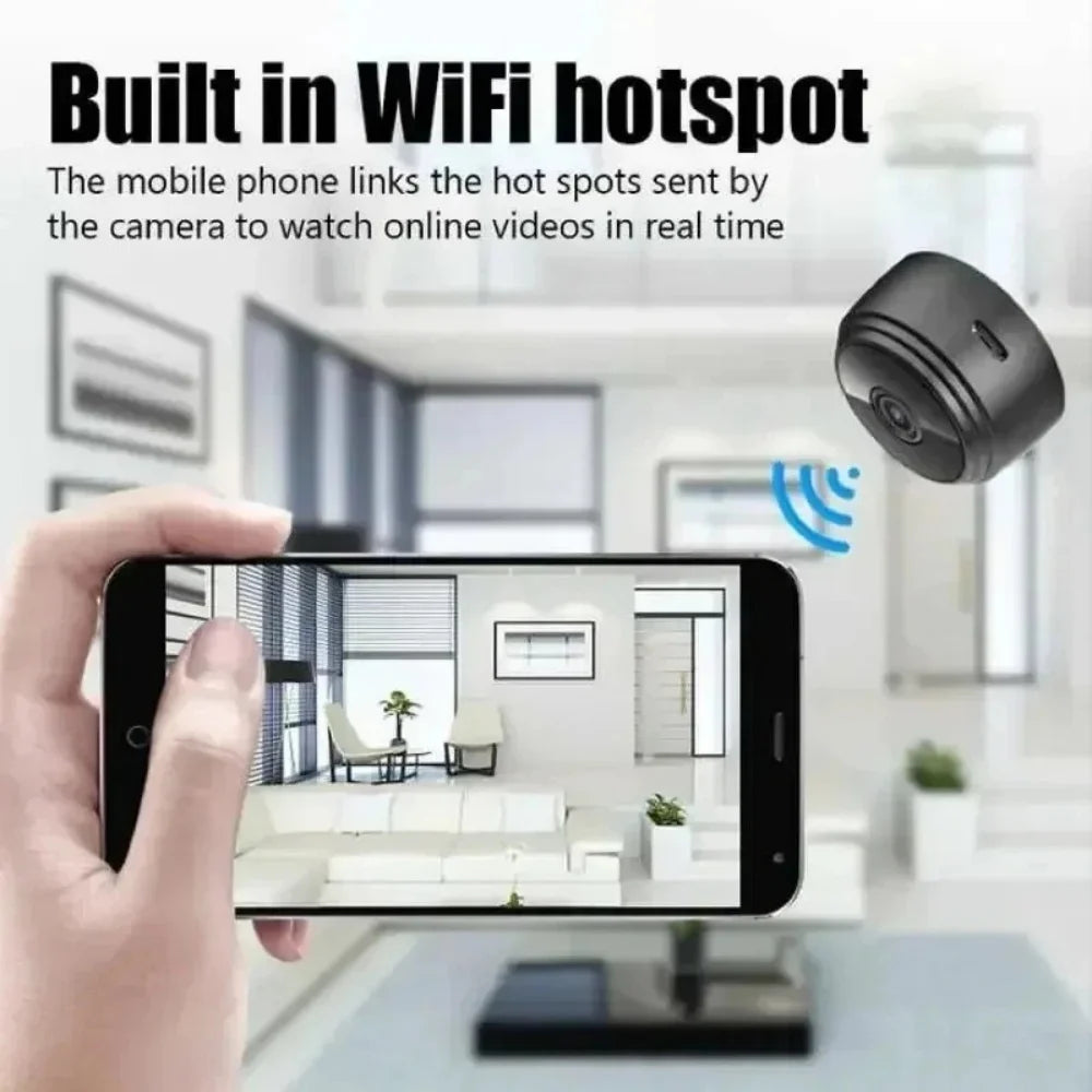 1080P HD WiFi Mini Security Camera Wireless Night Vision Remote View Phone App Nanny Cam For Home Baby Pet Peaceful Pleasures Health and Wellness