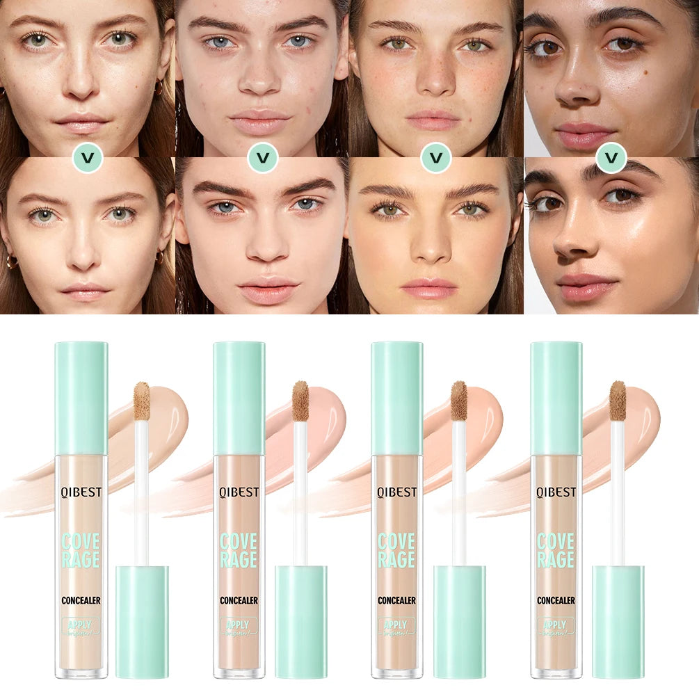 QIBEST Liquid Foundation Cream For Face High Coverage Makeup Base Waterproof Moisturizing Concealer Professional Cosmetics Peaceful Pleasures Health and Wellness