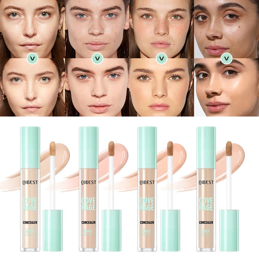 QIBEST Liquid Foundation Cream For Face High Coverage Makeup Base Waterproof Moisturizing Concealer Professional Cosmetics Peaceful Pleasures Health and Wellness