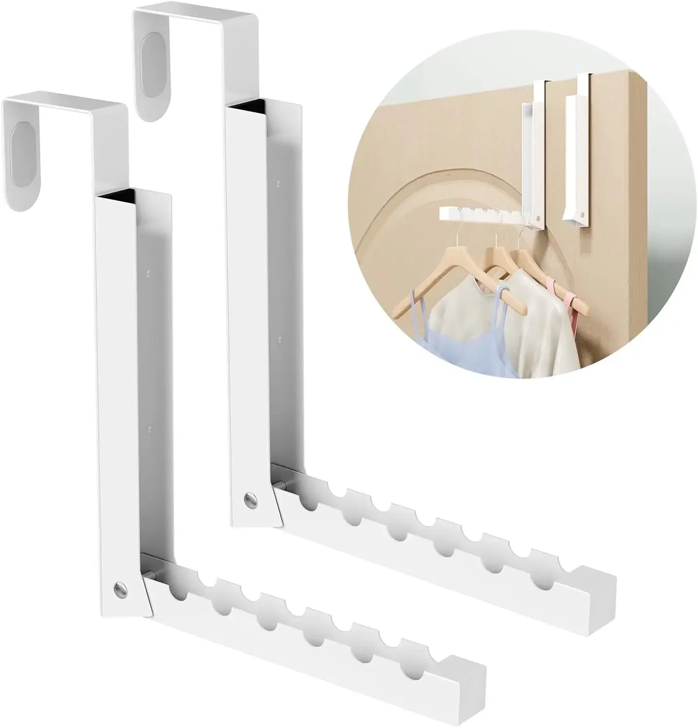 Foldable Over-The-Door Hanger Rack, 2-Pack Space-Saving Laundry Drying Hook for Small Rooms Peaceful Pleasures Health and Wellness United States