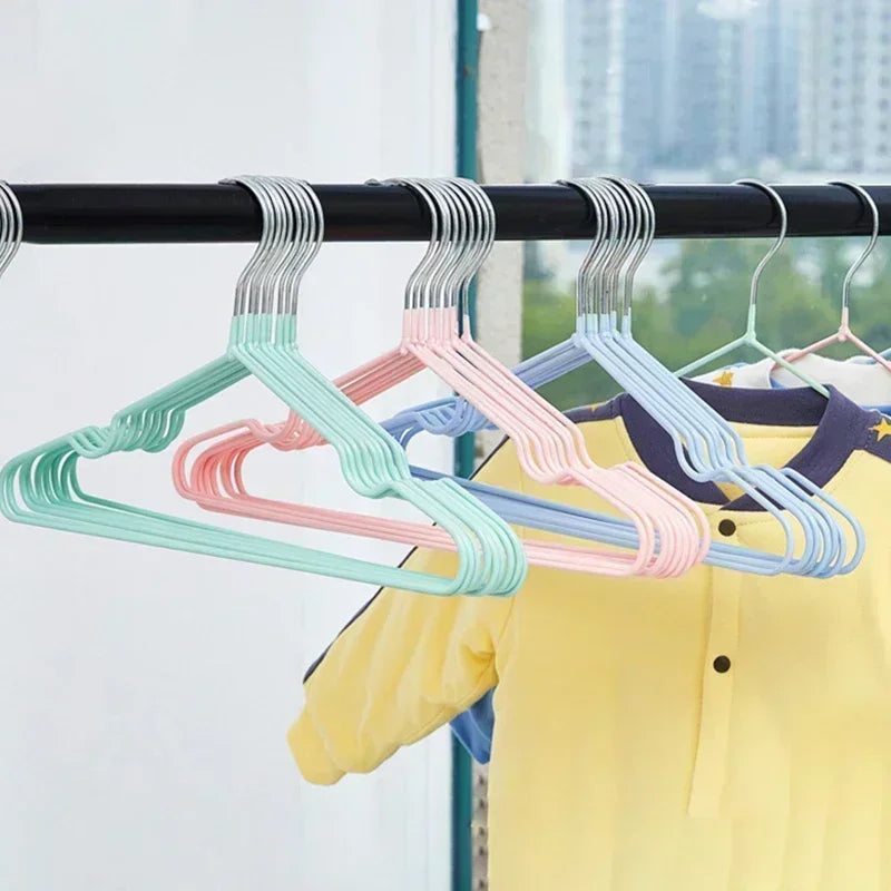 30cm Rubber Coated Kids Hanger Non-slip PVC Metal Infant Clothes Hanger for Home Dormitory Home Clothes Hanger Organization Peaceful Pleasures Health and Wellness