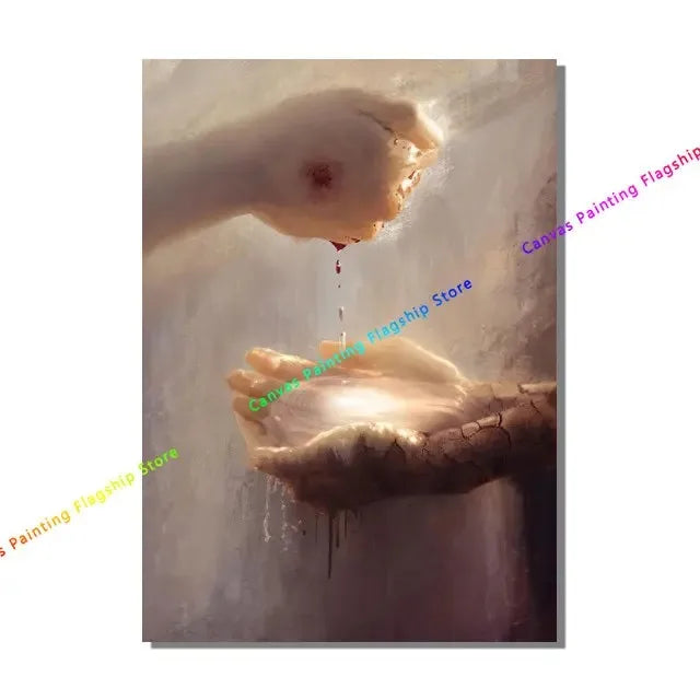 Hand of God Jesus Christian Canvas Wall Art | Unframed Print