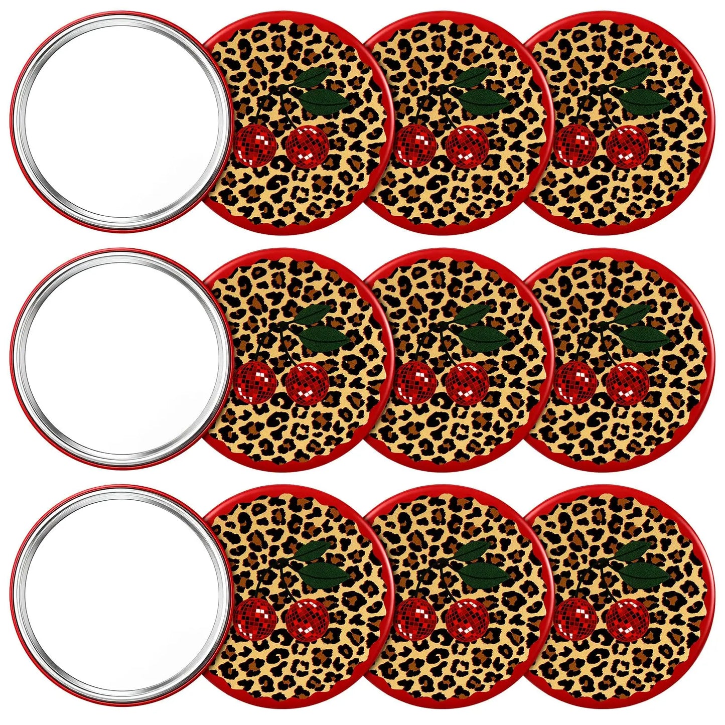 12-Pack Compact Pocket Mirrors | Leopard Disco Party Favors