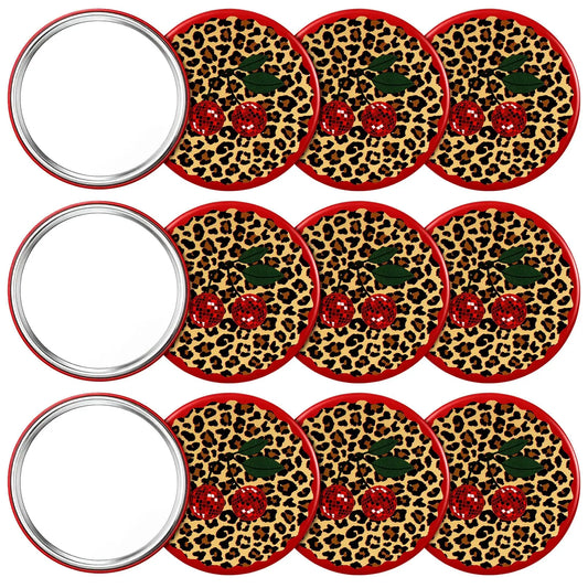 12-Pack Compact Pocket Mirrors | Leopard Disco Party Favors Compact Pocket Mirror Peaceful Pleasures Health and Wellness 7cmX7cm