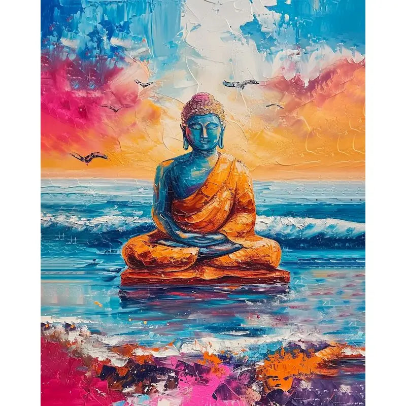 GATYZTORY Painting By Numbers Coloring By Numbers Buddha Canvas Painting For Adults Personalized Gift Handmade Diy Set Artwork Peaceful Pleasures Health and Wellness