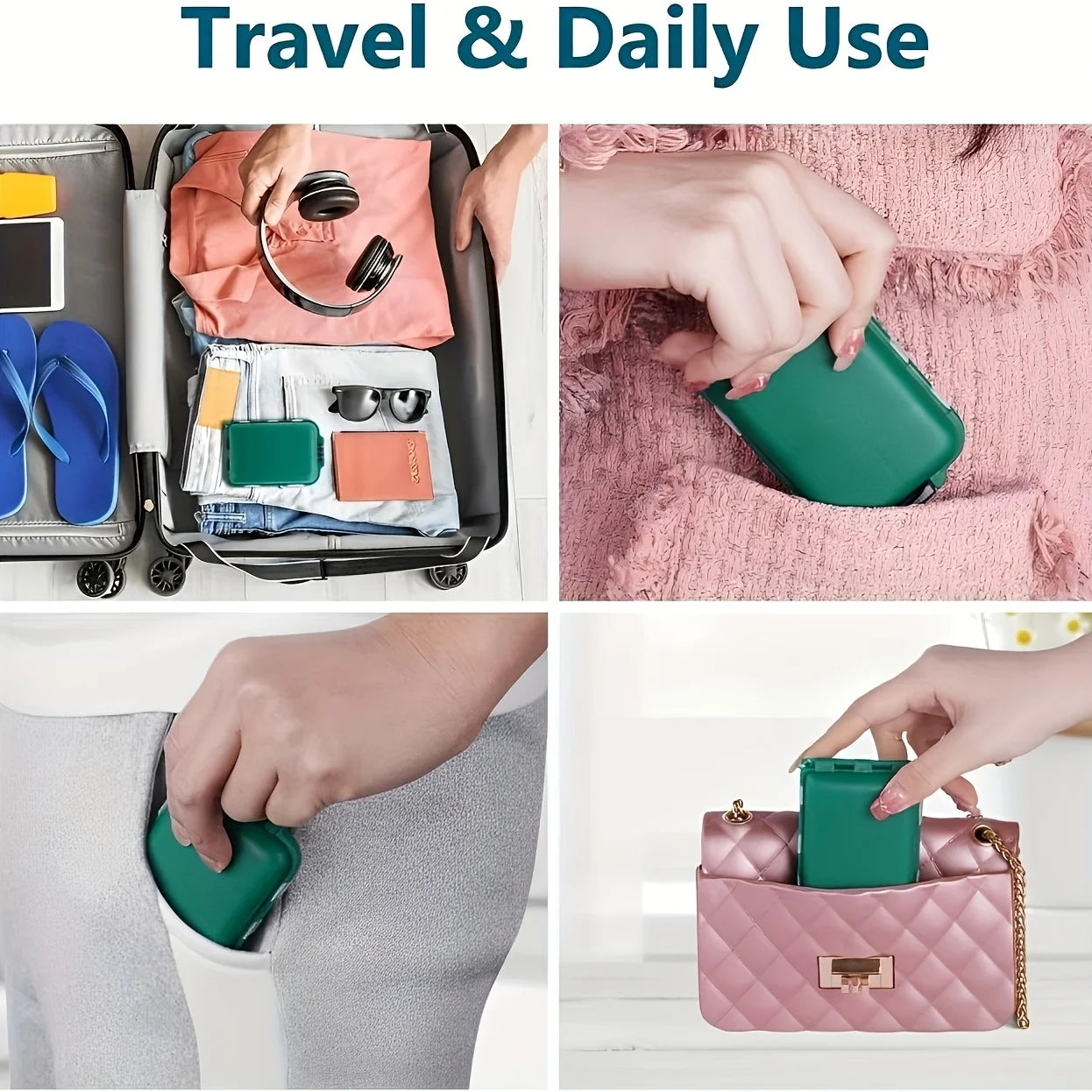 10-Compartment Pill Box – Moisture-Proof Travel Medicine Organizer Pill Organizer Case Peaceful Pleasures Health and Wellness